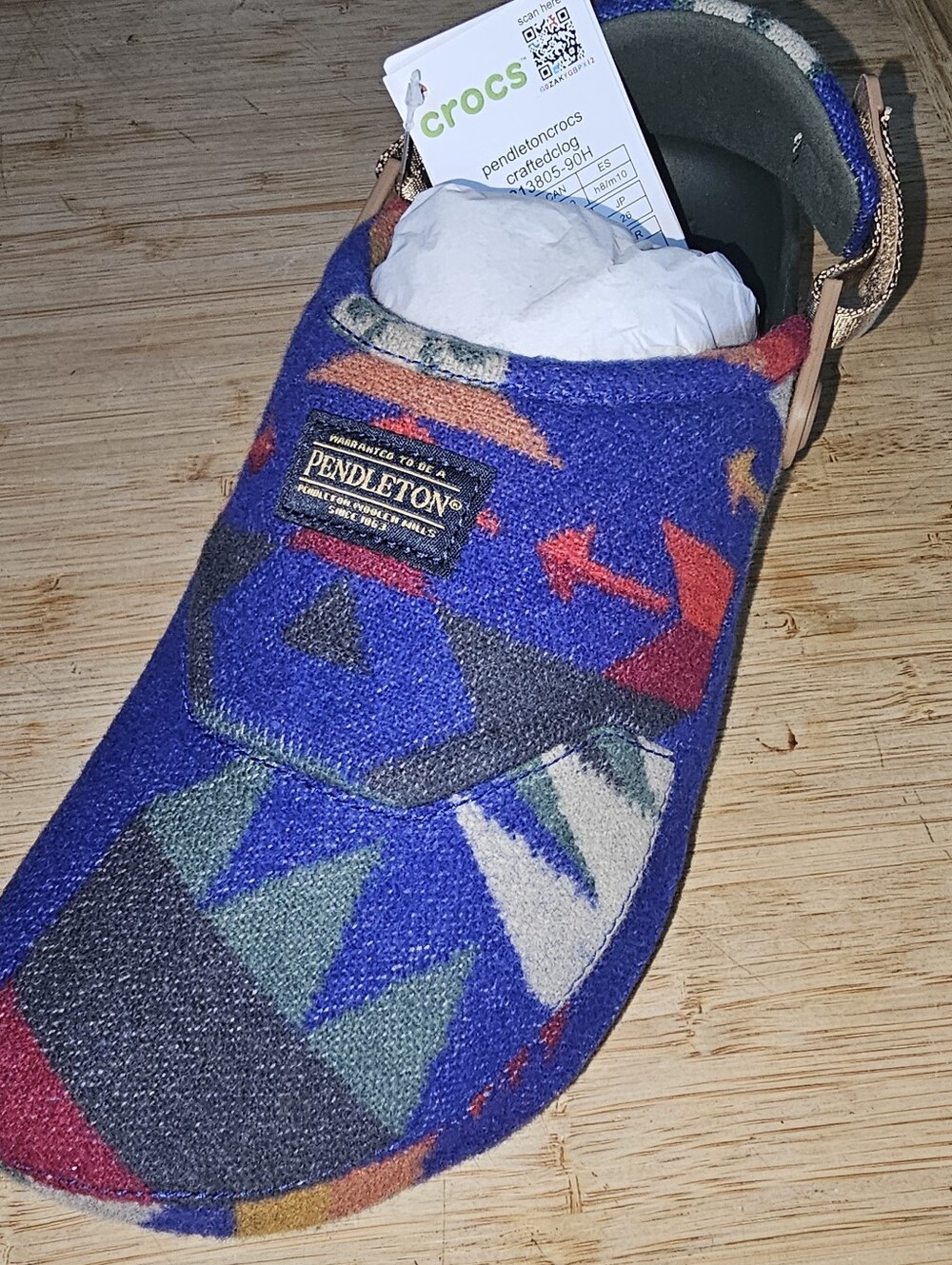 NIB Crocs X Pendleton Crafted Tuscon Wool Clogs M6/W8 M8/W10 Clog Collaboration - Picture 13 of 13